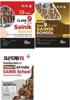 Combo (set of 3 Books) Study Package for Class 9 All India SAINIK School Entrance Exam (AISSEE) - Guide + Previous Year Solved Papers + Practice Sets - 3rd Edition