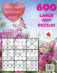 Get Well Soon Sudoku: 600 Large Print Easy Puzzles Beginner Sudoku for relaxation mindfulness and keeping the mind active.