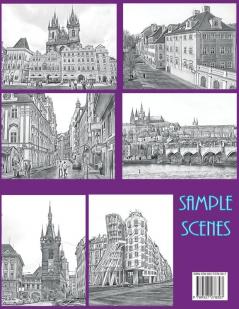 Prague Grayscale: Adult Coloring Book: 6 (Grayscale Coloring Trips)