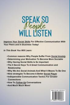 Improve Your Social Skills: Speak So People Will Listen - Discover Proven Strategies For Effective Communication In Any Situation