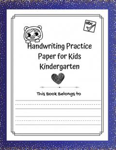 Handwriting Practice Paper for kids Kindergarten