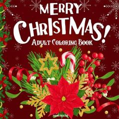 Merry Christmas adult coloring book : Coloring book with Christmas patterns including Santa Claus Christmas trees reindeer snowmen wreaths ornaments decorations gifts and more!