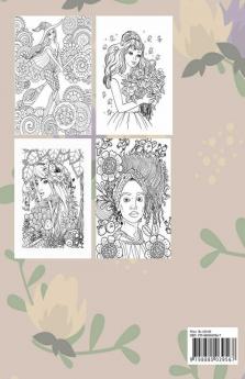 Flower Girls Adult Coloring Book : Coloring Book For Girls And Women With Unique Patterns Of Flower Girls And Cute Floral Patterns.