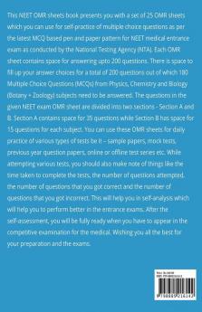 Neet Ug Set Of 25 Omr Sheets (200 Mcqs Each) For Self Practice Mock Tests Sample Paper Pyqs: Neet Dpp Previous Year Test Series Medical Entrance Nta Exam