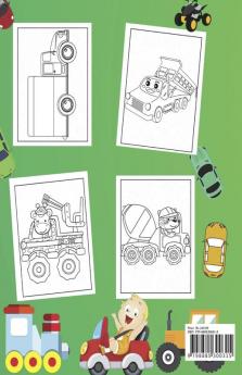 Vehicles Coloring Book For Toddlers : Big Vehicles For Boys And Girls (First Coloring Books For Toddler Ages 1-3)