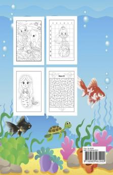 Mermaid Activity Pages For Kids : Mermaid activity pages with book patterns for kids.