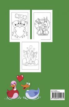 Happy Valentine's Day Coloring Book For Kids : Valentine's day coloring book for kids ages 4-8 50 cute animals for toddler coloring book ages 4-10.