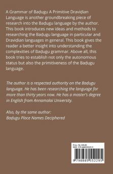 A Grammar Of Badugu A Primitive Dravidian Language