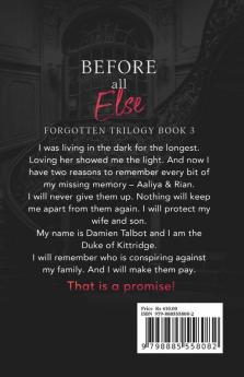 Before All Else : A Billionaire Duke With Amnesia Second Chance Romance (Forgotten Trilogy Book 3)