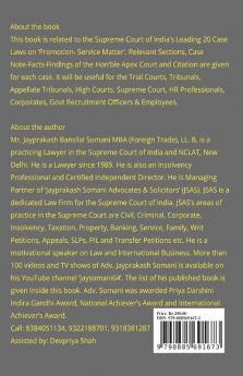 Promotion- Service Matter- Supreme Court’S Latest Leading Case Laws : Case Notes- Facts- Findings Of Apex Court Judges And Citations