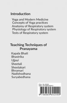 Science of Respiration and Pranayama : Teaching Techniques of Pranayama