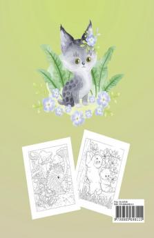 Baby Animals Coloring Book for Kids : Ages 6-12 | For teens adults men women | 50 different designs | Farm and forest animals | Stress relief coloring pages