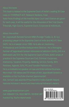 Contract Act- Supreme Court’S Leading Case Laws : Case Notes- Facts- Findings Of Apex Court Judges And Citations