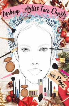 Makeup Artist Face Charts : Blank Makeup Face Chart Worksheets For Makeup Lovers From Amateur To Pro To Organize And Plan Their Designs. Faces With Open And Closed Eyes. Gift Idea For Christmas Pr...