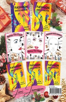 Makeup Artist Face Charts : Blank Makeup Face Chart Worksheets For Makeup Lovers From Amateur To Pro To Organize And Plan Their Designs. Faces With Open And Closed Eyes. Gift Idea For Christmas Pr...