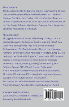 Foreign Exchange And Management Act- Supreme Court’S Leading Case Laws: Case Notes- Facts- Findings Of Apex Court Judges & Citations: Case Notes- Facts- Findings Of Apex Court Judges And Citations