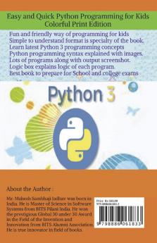 Easy and Quick Python Programming for Kids: Colorful Print Edition