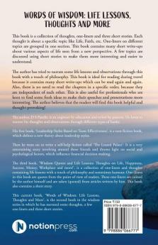 Words of Wisdom: Life Lessons Thoughts and More