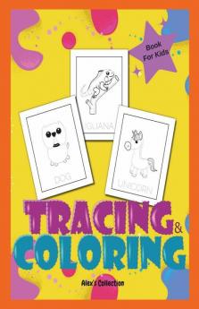 Tracing And Coloring Book For Kids : Illustrations For Kids To Trace And Color/Pen Control /Fun Animals Tracing/ Pre K To Kindergarten