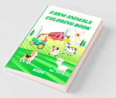 Farm Animals Coloring Book Kids : Happy Farm Animals With Beautiful Country Scenes. Country Animals Like Horse Cow Goat Chickens And Manny More.