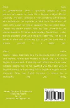 Success M.A English Entrance Papers 2017-2021 Aligarh Muslim University