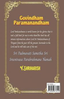 Govindham Paramanandham : Sriyah Kanthaya Kalyana Nidhaye Nidhayerthinam Sri Venkata Nivasaya Srinivasaya Mangalam