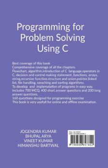 Programming for Problem Solving Using C : C language