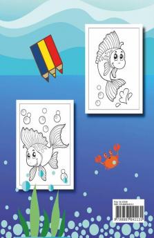 Gold Fish Coloring Book : Easy And Fun Coloring Pages For Kids Preschool And Kindergarten
