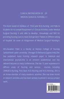 CLINICAL RECORD BOOK OF MEDICAL SURGICAL NURSING -II FOR THIRD YEAR B.SC NURSING : List of Clinical Submission for Medical Surgical Nursing -II