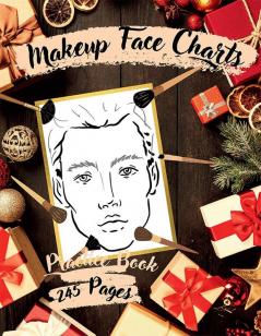 Makeup Face Charts Practice Book : Blank Makeup Face Chart Worksheets for Makeup Lovers from Beginner to Pro to Organize and Plan their Designs. Faces with Open and Closed Eyes. Gift Idea for Chri...