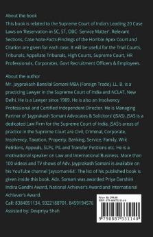 ‘Reservation In Sc St Obc- Service Matter- Supreme Court’S Latest Leading Case Laws : Case Notes- Facts- Findings Of Apex Court Judges And Citations