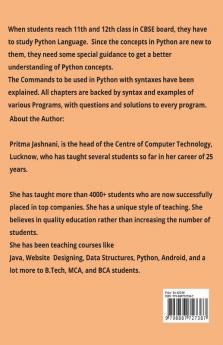 Python Concepts For Class 11: From Basics Of Python To Mysql