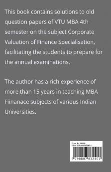 Mba Guide On Corporate Valuation: Solved Vtu University Examination Questions