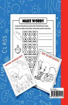CVC WORDS - Kindergarten Workbook : For Toddler Preschoolers and Kids Age 4-8 | Learn to read Fun Schooling Fun Dot to Dot Activity.
