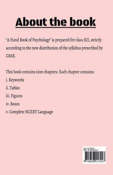 A Hand book of Psychology : For class XII (Strictly Based on NCERT -2022-23) Latest CBSE Syllabus