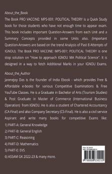 Pro Vaccine - For MPS-001 Political Theory : A Quick Study Book for IGNOU MA - Political Science First Year