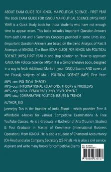 Exam Guide For Ignou MA Political Science (MPS) First Year : Covers All Four (4) Subjects