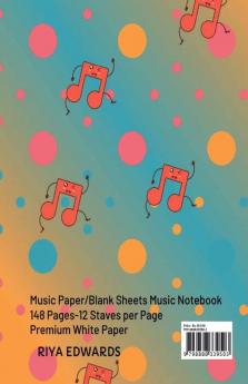 Music Notebook-Wide Staff : Wonderful Music Composition Notebook for Kids and Teens/Manuscript Paper Wide Staff (12 Staves Per Page)