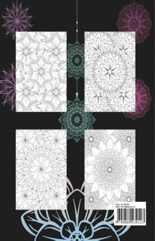 100 Floral Mandalas Coloring Book : Beautiful and Easy Mandala Flowers Coloring Pages for Adults Large Print Images for Beginners