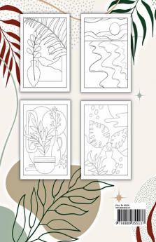 Minimalist Boho Coloring Book : 60 Simple Aesthetic Designs for Stress Relief and Relaxation