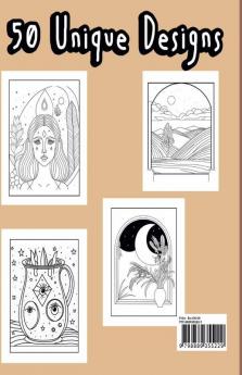 Minimalist Boho Coloring Book For Adults &amp; Teens : With Aesthetic and Abstract Designs. Woman Art Line landscape and Bohemian Coloring pages for Stress Relief Relaxation and inner calm