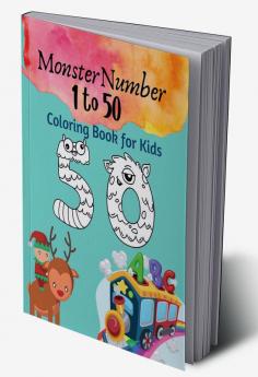 Monster Number Coloring Book : Activity Book Gift For Kids Pages 51 Size 8.5*11 by Three Trees