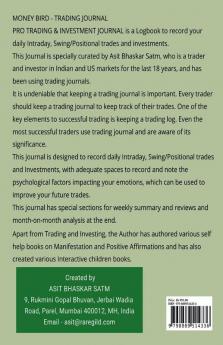 MONEY BIRD - TRADING JOURNAL : Trading log to record your trades.