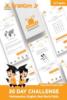 BrainGymJr : Solve & Learn with Puzzles: 30 day challenge with daily puzzle worksheets on Mathematics English & Real World Skills