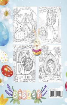 Happy Easter Coloring Book for Adults : Adorable Easter Designs with Eggs Bunnies and more