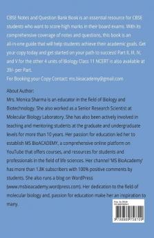 Quick Revision Notes -Part I (Biology) : Quick Learning Notes for Exams NCERT Based (Bonus-Questions and Answers)-PART I (UNIT I)