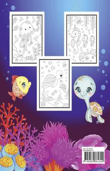 Sea Animals Coloring Book : 92 scenes from ocean animal life suitable for girls and boys ages 3-8