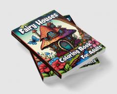 Fairy Houses Coloring Book for Adults : Fantasy Fairies with Magical Mushroom Homes and Beautiful flower Coloring pages for relaxation and Anxiety Relief