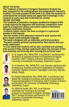 TEXTBOOK OF SEMIMICRO INORGANIC QUALITATIVE ANALYSIS : For B.Sc. and M.Sc. Students