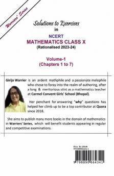 Warriers' Series: Solutions to Exercises in NCERT Mathematics Class X (Rationalised 2023-24) - Volume-1 (Chapters 1 to 7): NCERT Mathematics - Rationalised 2023-24